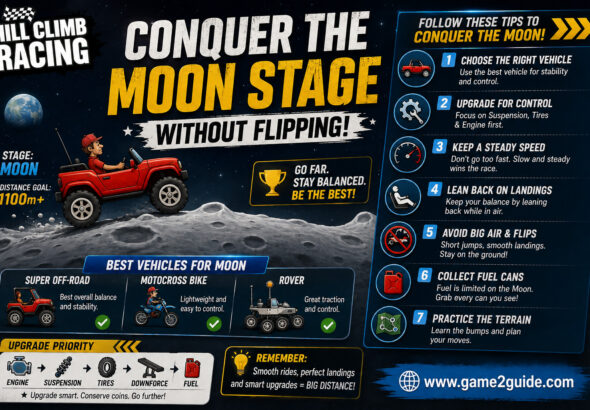 Conquer the Moon Stage in Hill Climb Racing Without Flipping