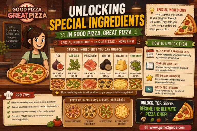 unlocking special ingridents